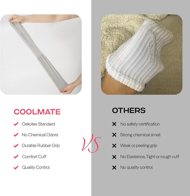 CoolMate Store Pilates Socks with Grips for Women, Yoga Socks, Crew Non Slip Women for Barre, Pilates Gifts - Image 4